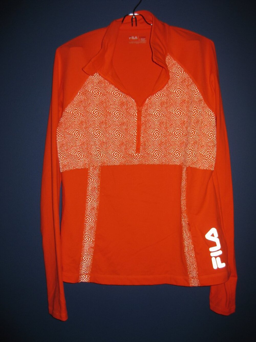 Like New Fila Fluorescent Orange Size Large 1/4 Zip Running Jacket in Excellent